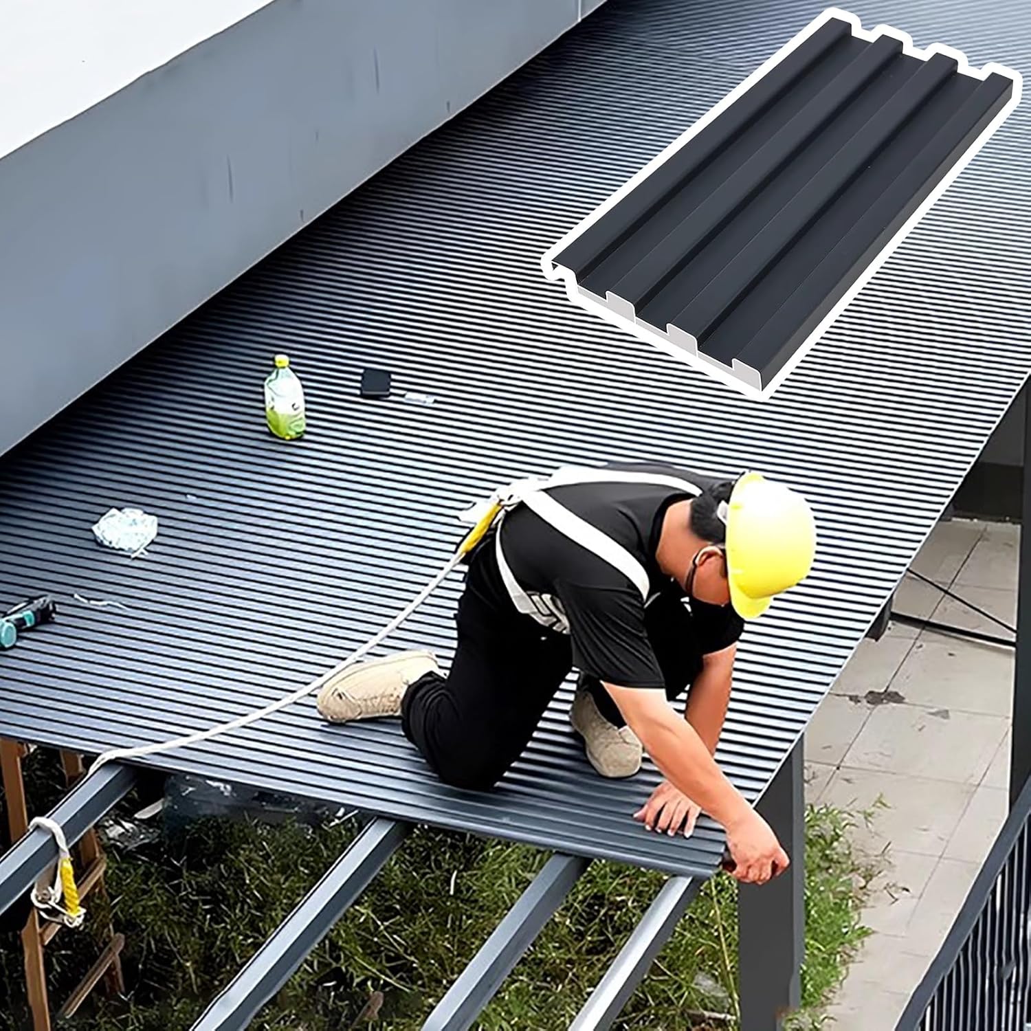 Aluminium-Isolierdachplatten, Terrassen- und Balkonabdeckungen, Allwetterplatten, Wellkunststoffkern, Balkondachabdeckung, Regenschutz für Wohnungen