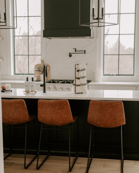 Project 62 Bowden Upholstered Molded Faux Leather Counter Height Barstool Caramel