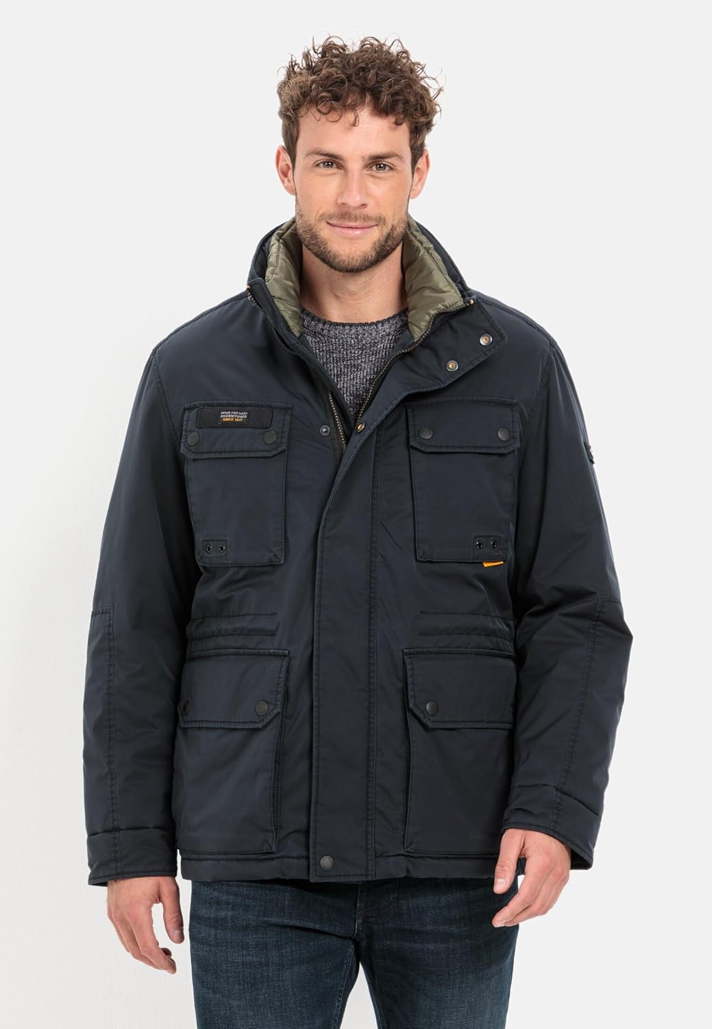 camel active Herren Fiedjacket mit gefüttertem Stehkragen