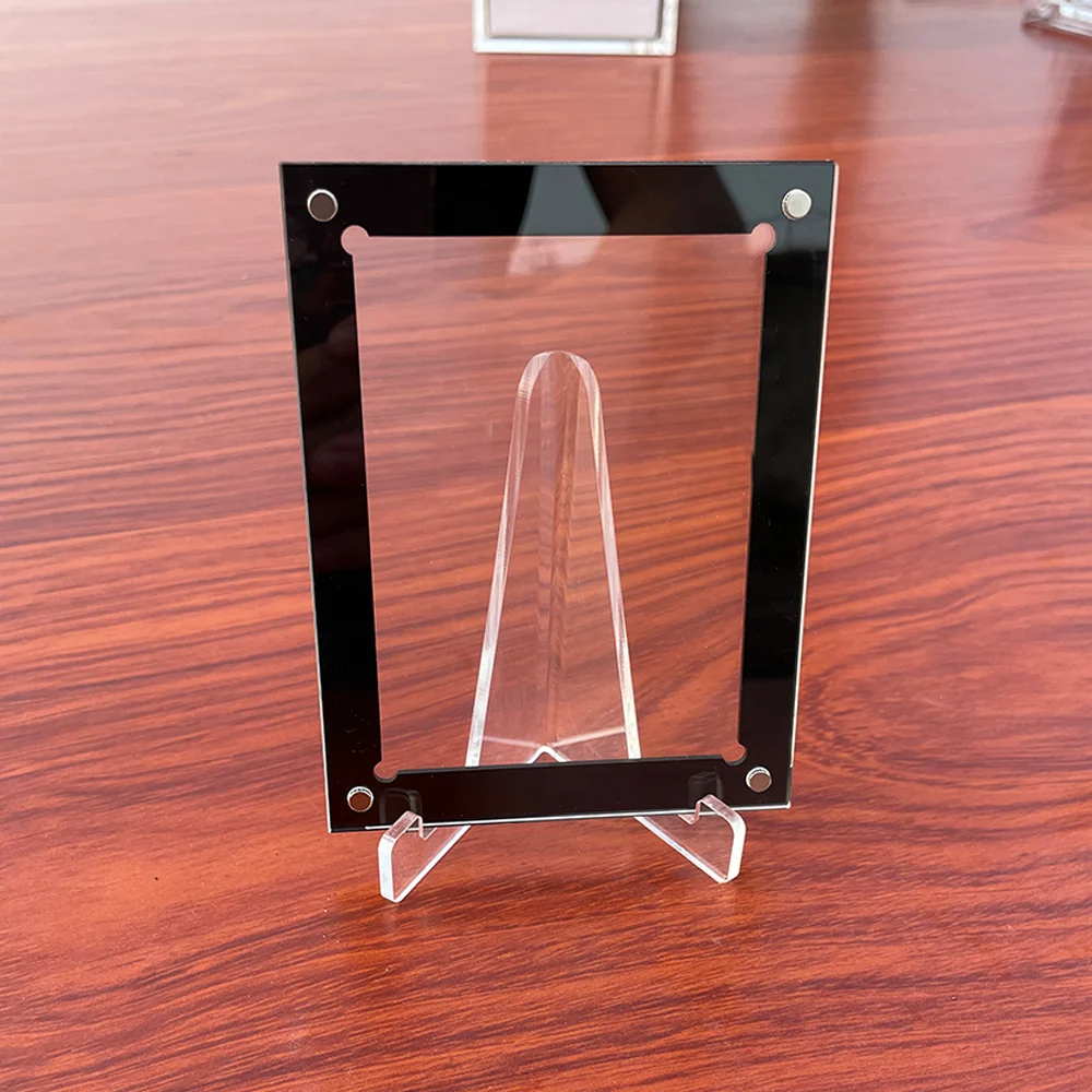 Acrylic Card Holder (MAGNETIC) For One Single MINI RAW Card (UK-AUS-NZ-TEST SETS etc)- BLACK