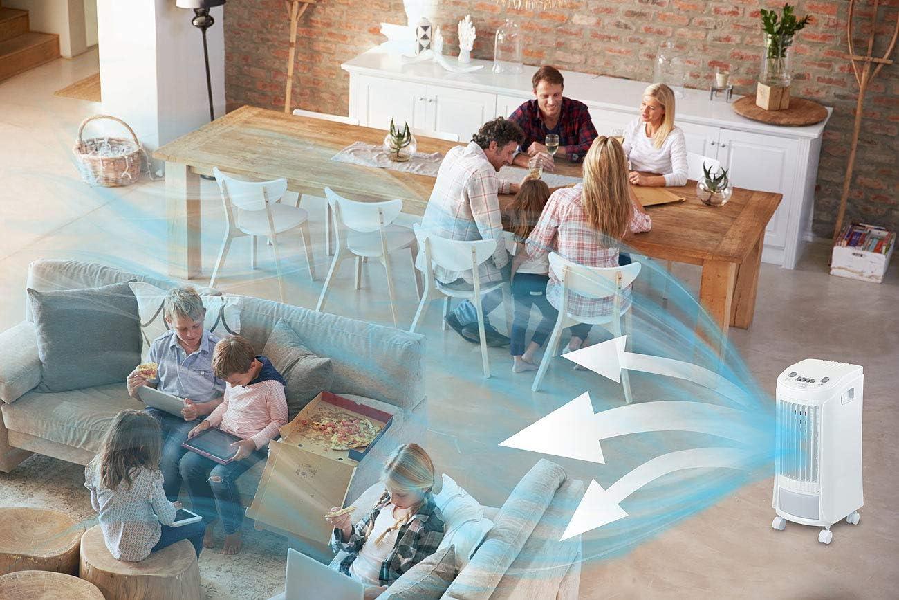 Sichler Haushaltsgeräte Klimagerät Wasserkühlung: Luftkühler mit Wasserkühlung LW-440.w, 65 Watt, Swing-Funktion (Klimaanlage, Ventilator mit, Air)