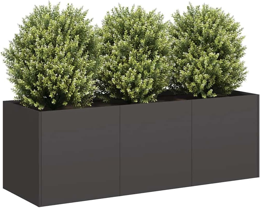 Black Metal Raised Garden Bed 120x40x40cm - Easy Assembly Outdoor Planter Box