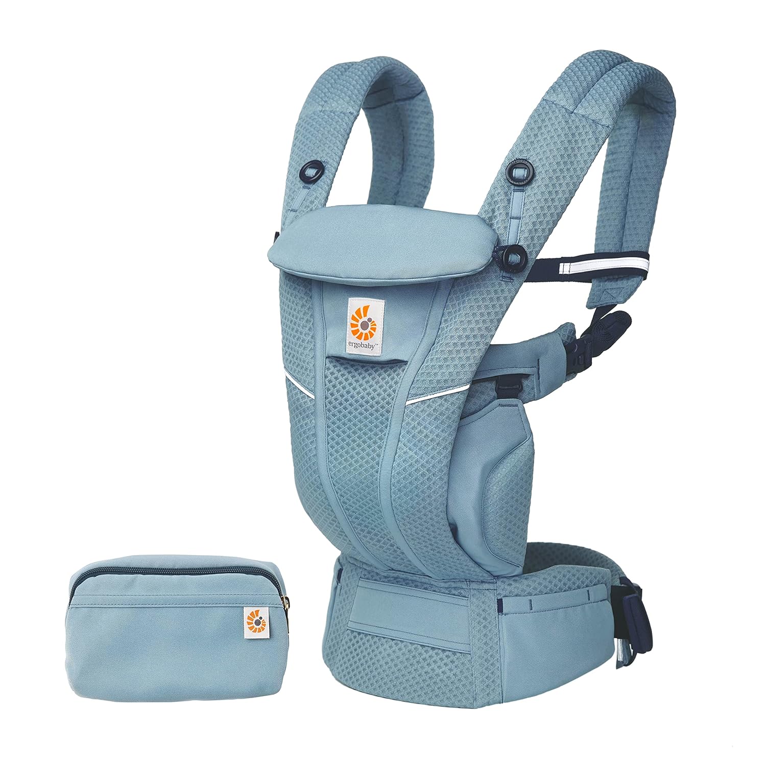 Ergobaby Omni Breeze Babytrage für Neugeborene ab Geburt bis 20kg, 4 Positionen SoftFlex Mesh Ergonomische Babybauchtrage Rückentrage Baby-Tragetasche, Natural Beige