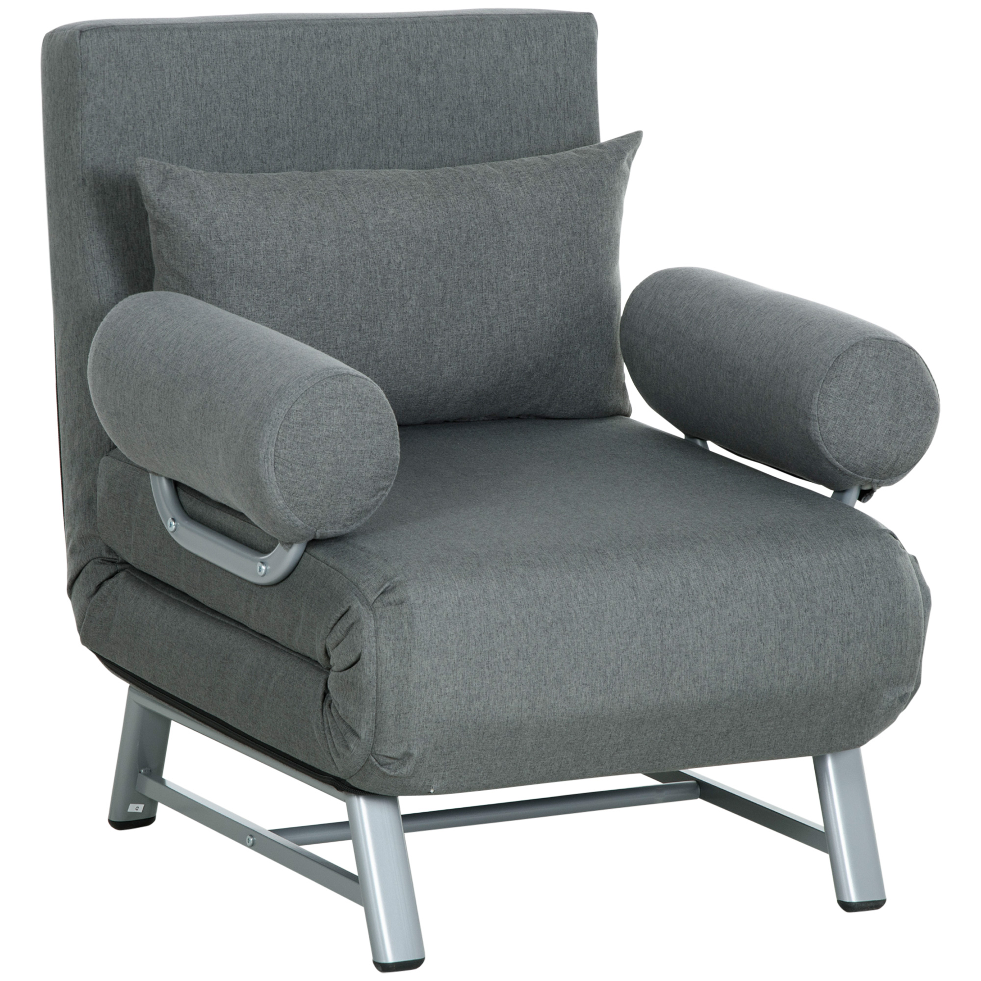 Slaapstoel, Fauteuil om te vormen tot logeerbed, ergonomisch, Donkergrijs