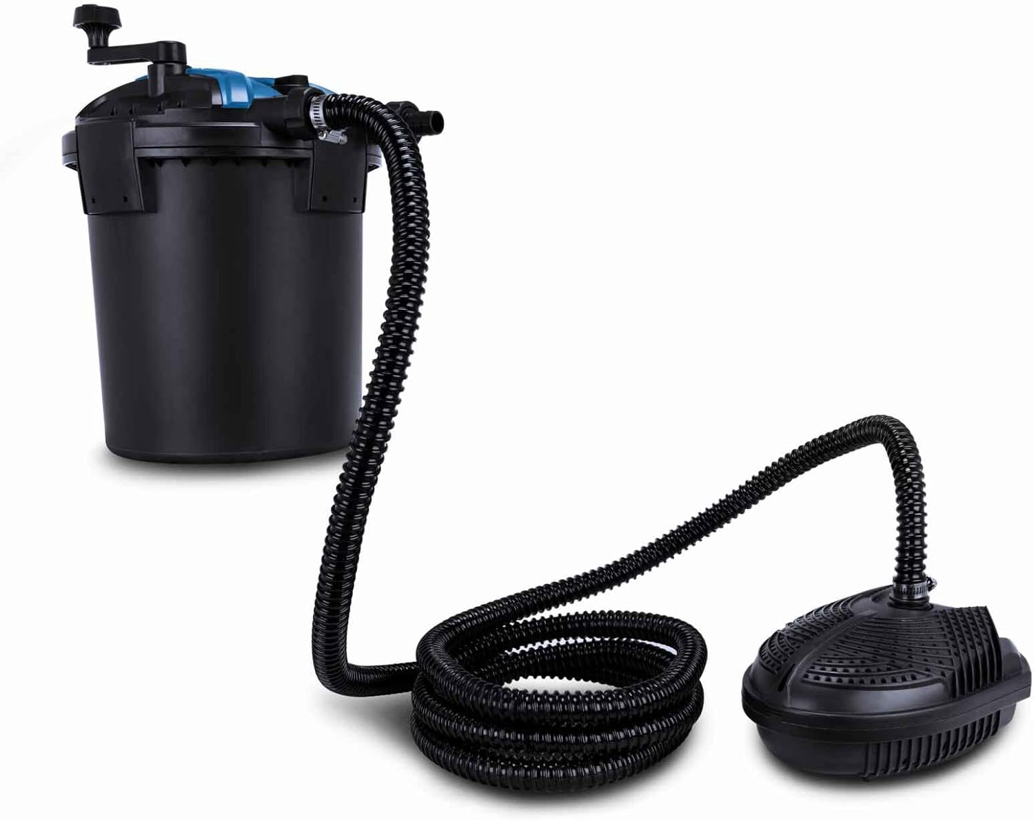 Scheppach Teichdruckfilter Komplettset PFS8000 | für Teiche bis 8000 L | Fördermenge 4000 L/h | 11 W UV-C Klärer mit Spin Clean | Schmutzanzeige | 9,5L Tank | Teichfilter Druckteichfilter Teichpumpe