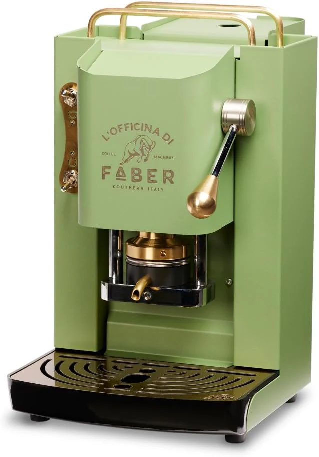 Faber PRO Total Deluxe Koffiezetapparaat van messing, 44 mm ESE-pads, 1,3 liter, (wit)