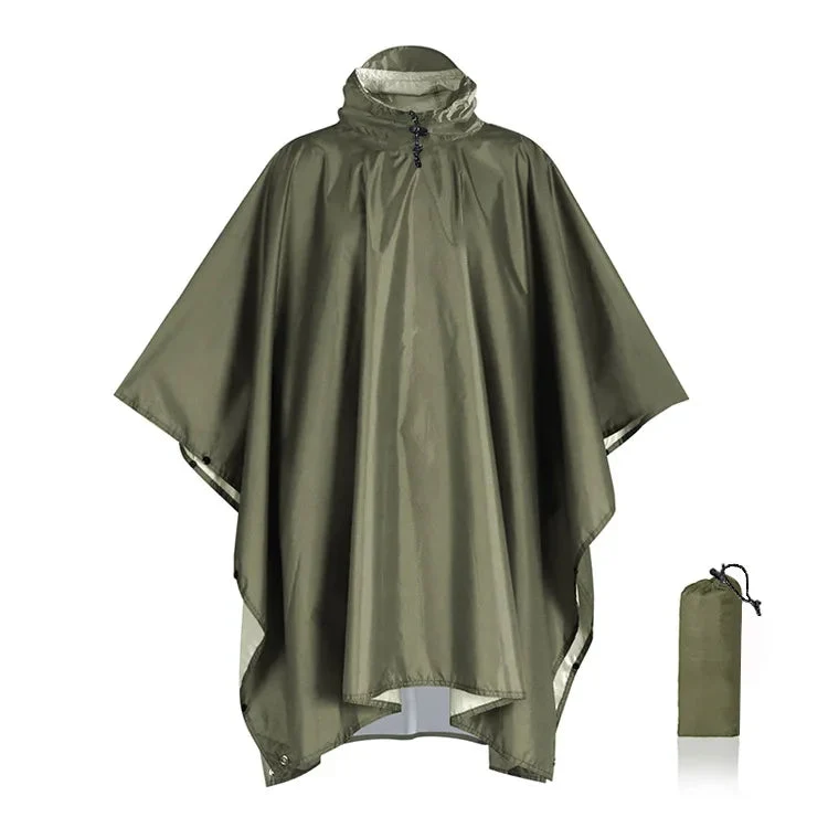 3-in-1 Milit?r-Regenmantel mit Kapuze �C Wasserdichter Poncho