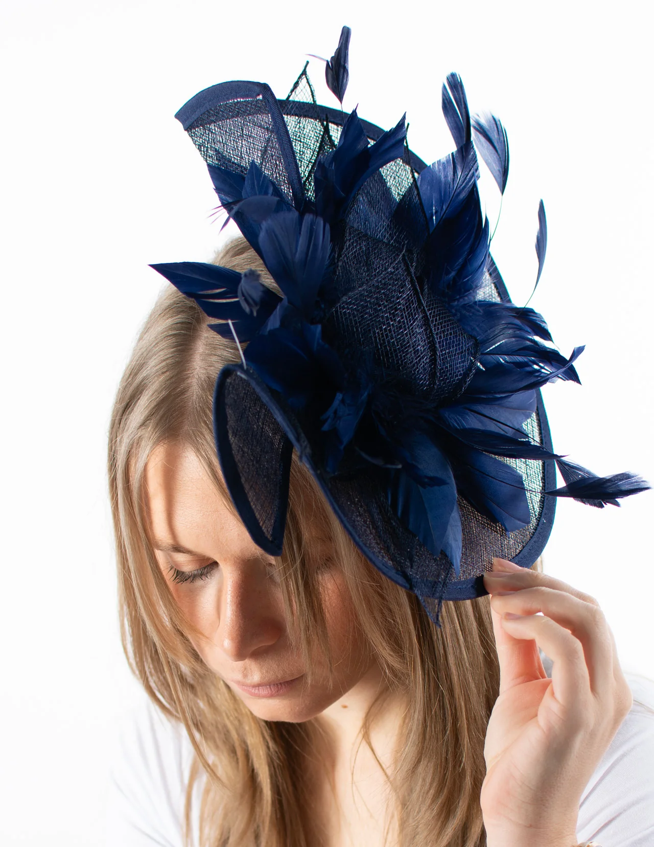 Fascinator | Fancy Floral Hat | Navy