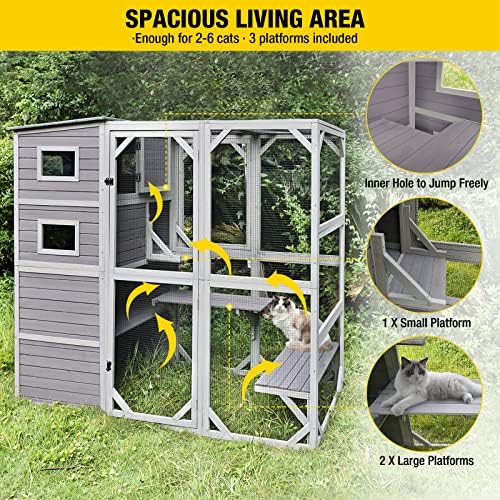 COZIWOW 4-Tier Enclosure with Weatherproof Roof