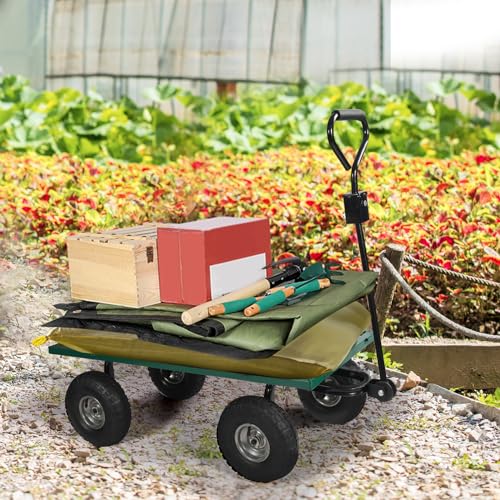 campMax Carrelli da giardino in acciaio a maglia, carrello da giardinaggio estraibile resistente con ruote e lati rimovibili, verde : Amazon.it: Giardino e giardinaggio