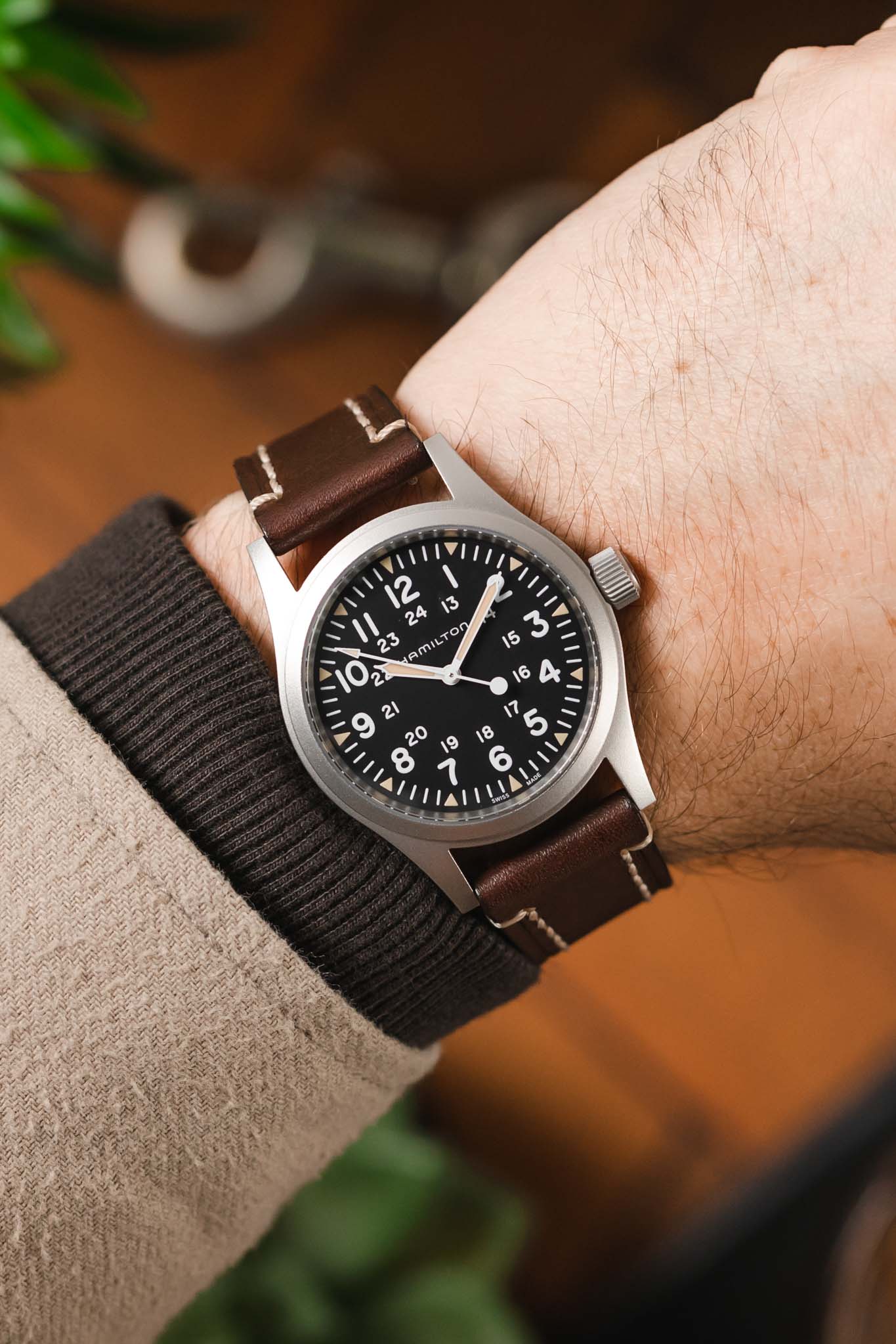 Hirsch LIBERTY Leather Watch Strap in BROWN