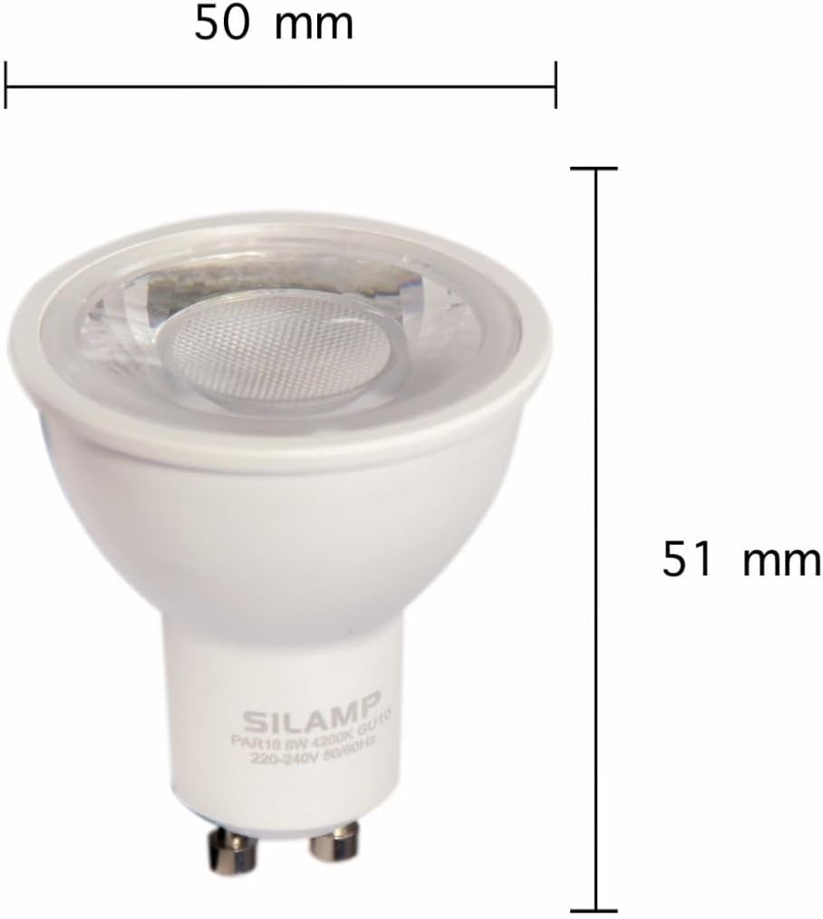 LED-Leuchtmittel GU10, dimmbar, 8 W, 220 V, SMD2835 PAR16, 60 ° (100 Stück) – Warmweiß 2300 K – 3500 K SILAMP