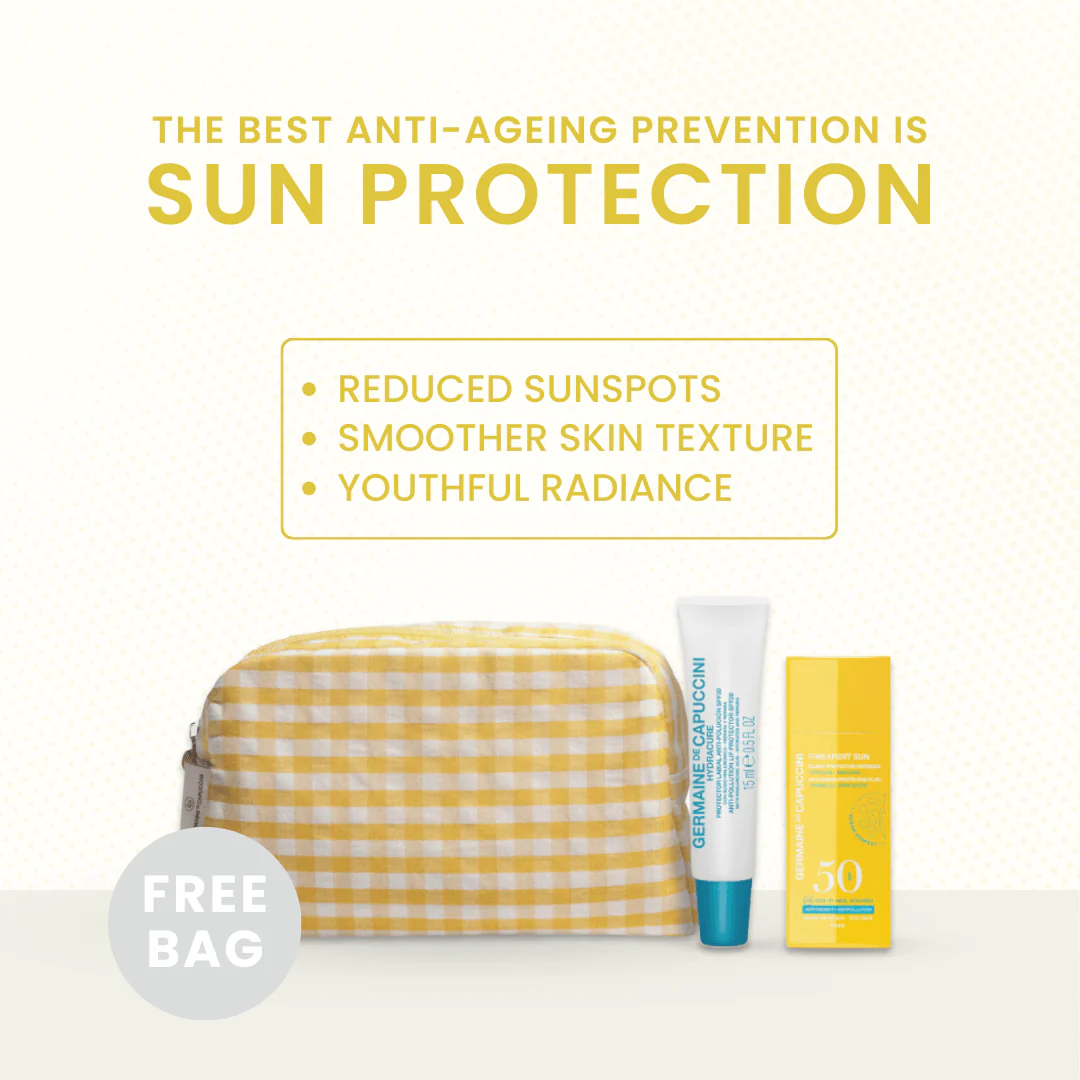T Sun Bag with Anti-Ageing Protective Fluid SPF50 and Hydracure Lip Protection SPF 20