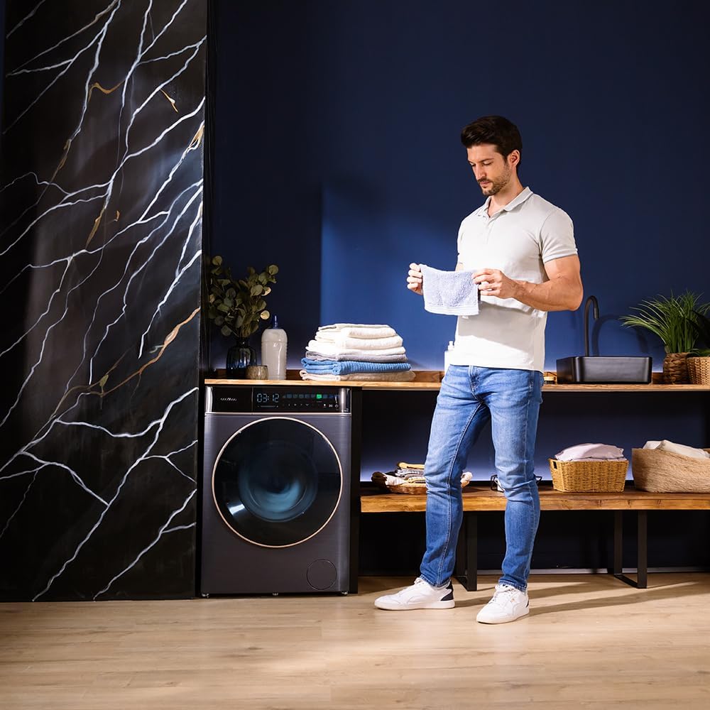 Cecotec Waschmaschine 9 kg Frontlader Bolero DressCode 9900 Inverter FullColor Ice Blue A. Blau-Finish, 1400 U/min, 10,3