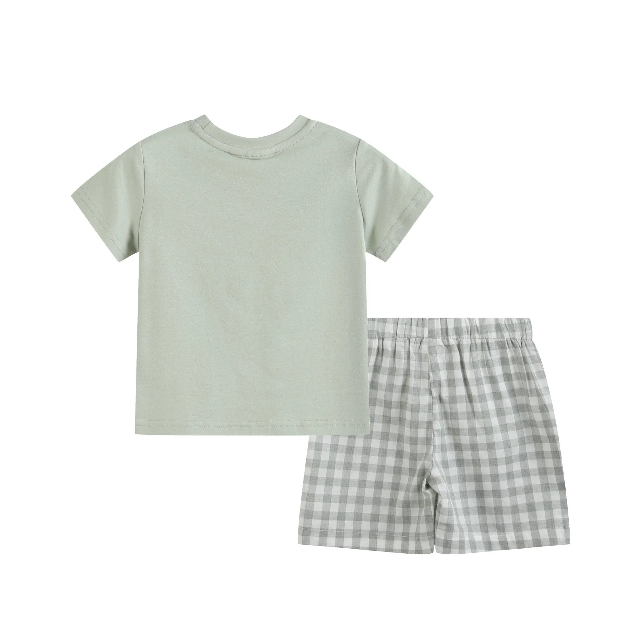 Misty Blue Big Brother Smocked Shirt and Shorts Set