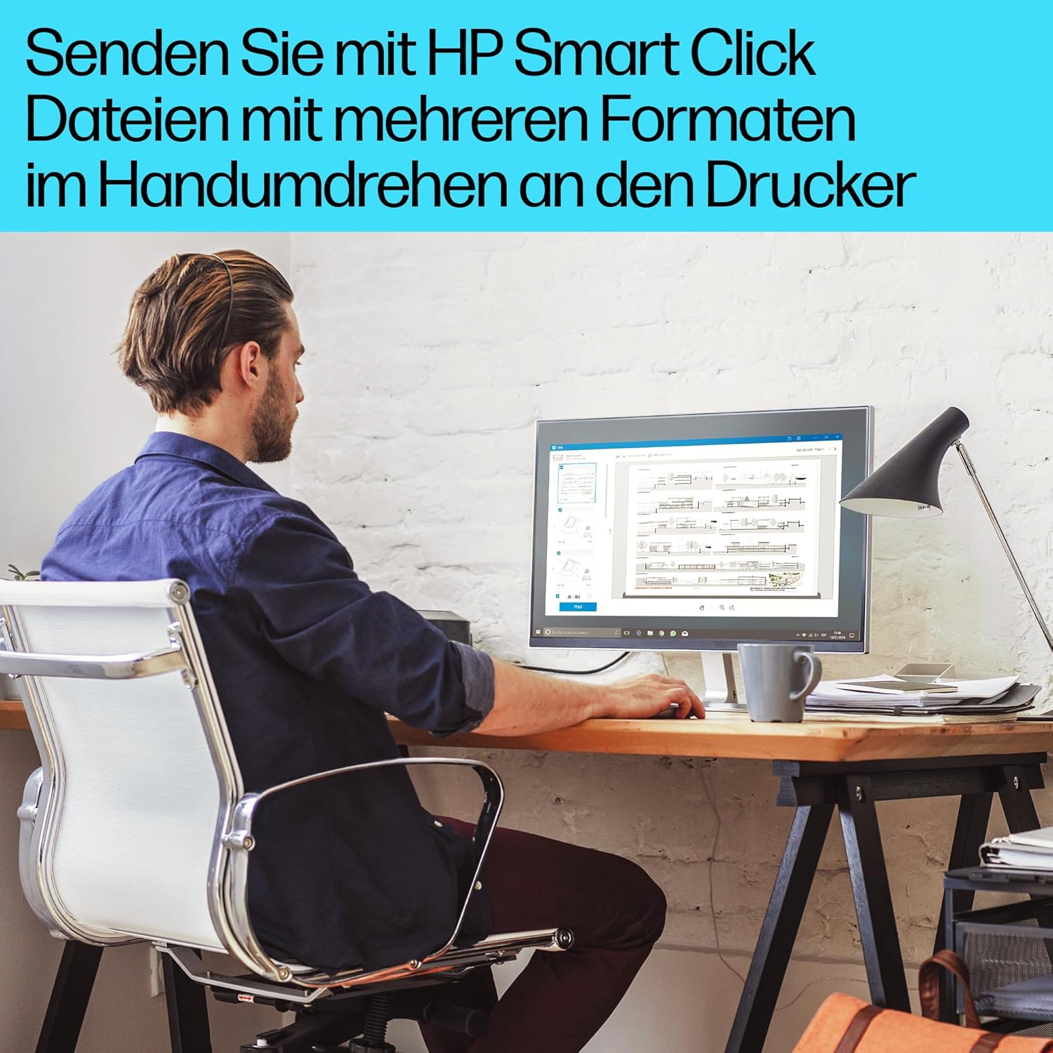 HP OfficeJet Pro 9720e A3-Multifunktionsdrucker, Drucken bis A3, 3 Monate gratis drucken mit HP Instant Ink inklusive, HP+, Drucker, Scanner, Kopierer, Fax, WLAN, LAN, Duplex, Airprint, Grau-Weiß
