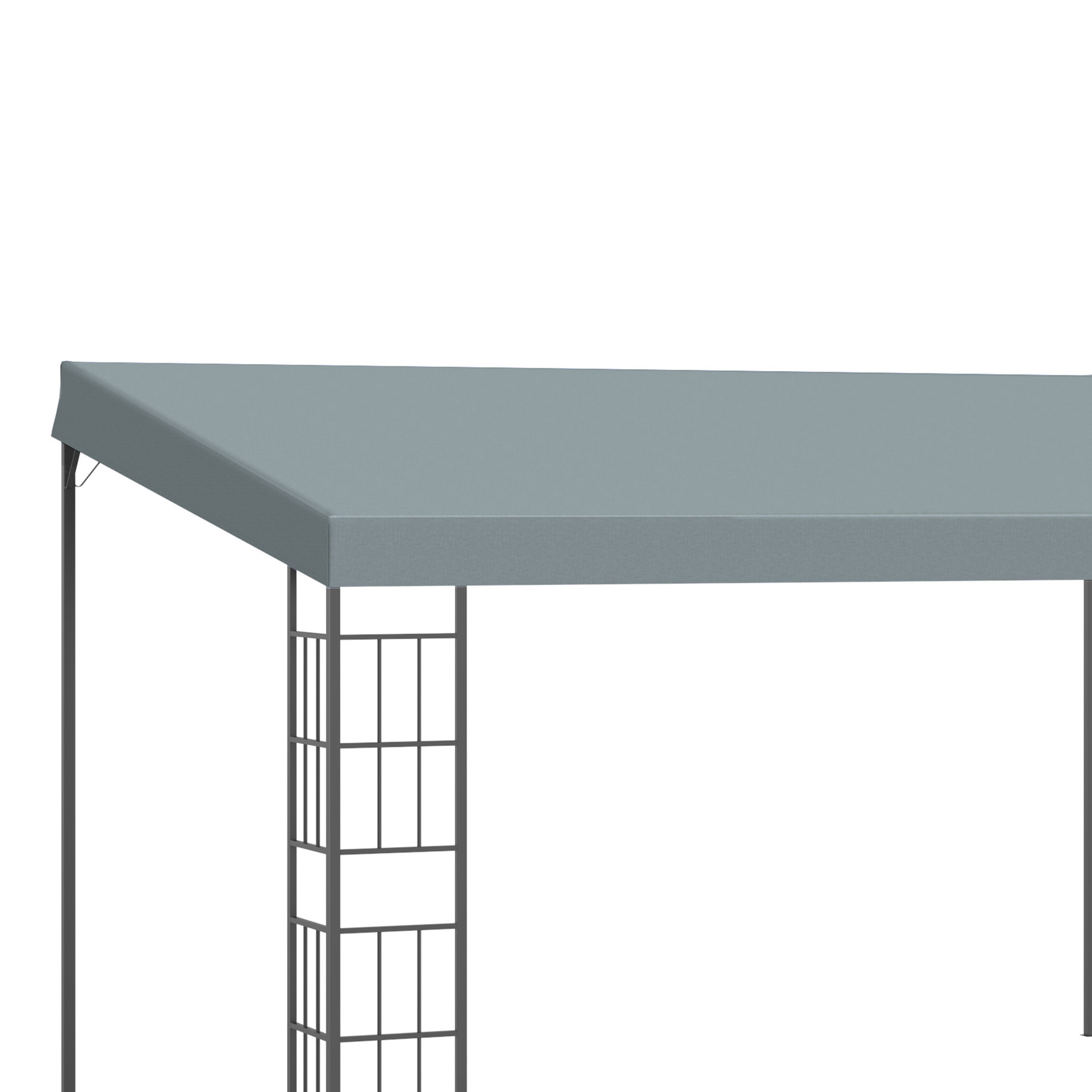 hellend dak pergola grijs+zwart 4 x 3 x 2.5m