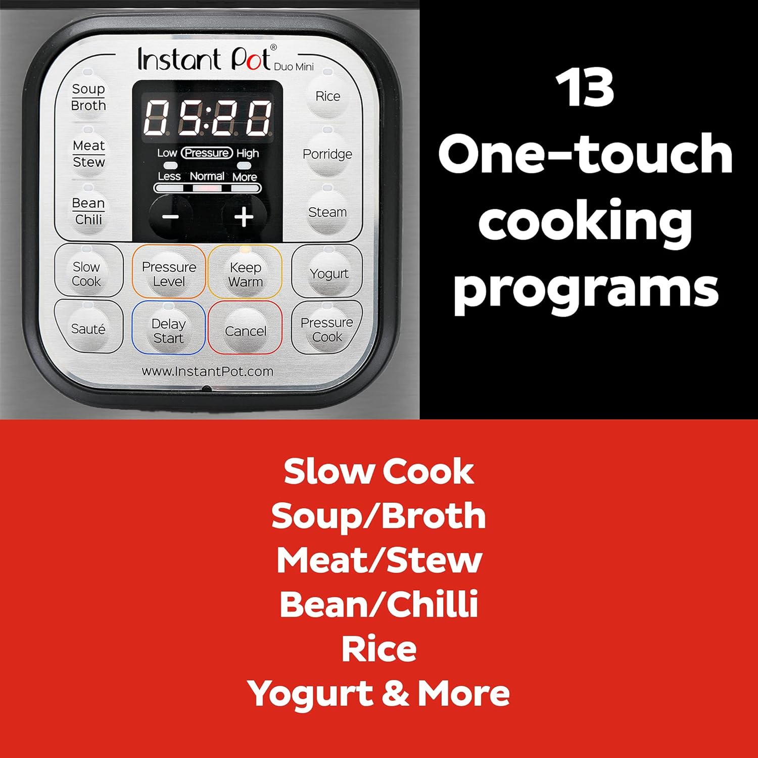 Instant Pot Pro 10-in-1-Elektro-Multikocher 1200 W, 5,7 L – Schnellkochtopf, Schongarer, Reiskocher, Dampfgarer, Sautierpfanne, Sterilisator, Joghurtbereiter, Sous Vide Gert – Schwarzer Edelstahl