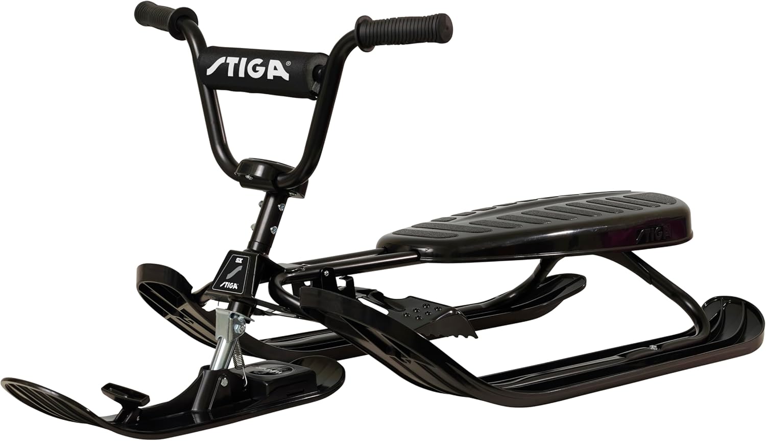 STIGA Snowracer Curve SX – Robuster Schlitten mit BMX-Lenker, Stahlrahmen, Bremse und Zugseilwinde – Lenkschlitten für Kinder ab 7 Jahren und Erwachsene, Max. 90 kg
