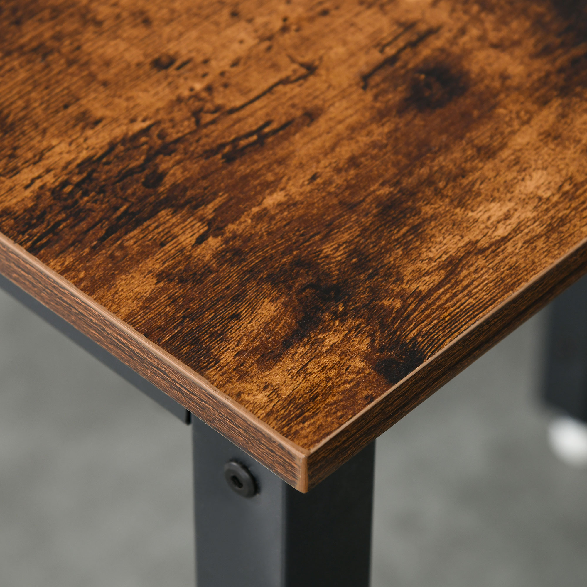 Opklapbare Eettafel, Industri?le Tafel, Opklapbaar, van Metaal en Hout, Ruimtebesparend, Bruin