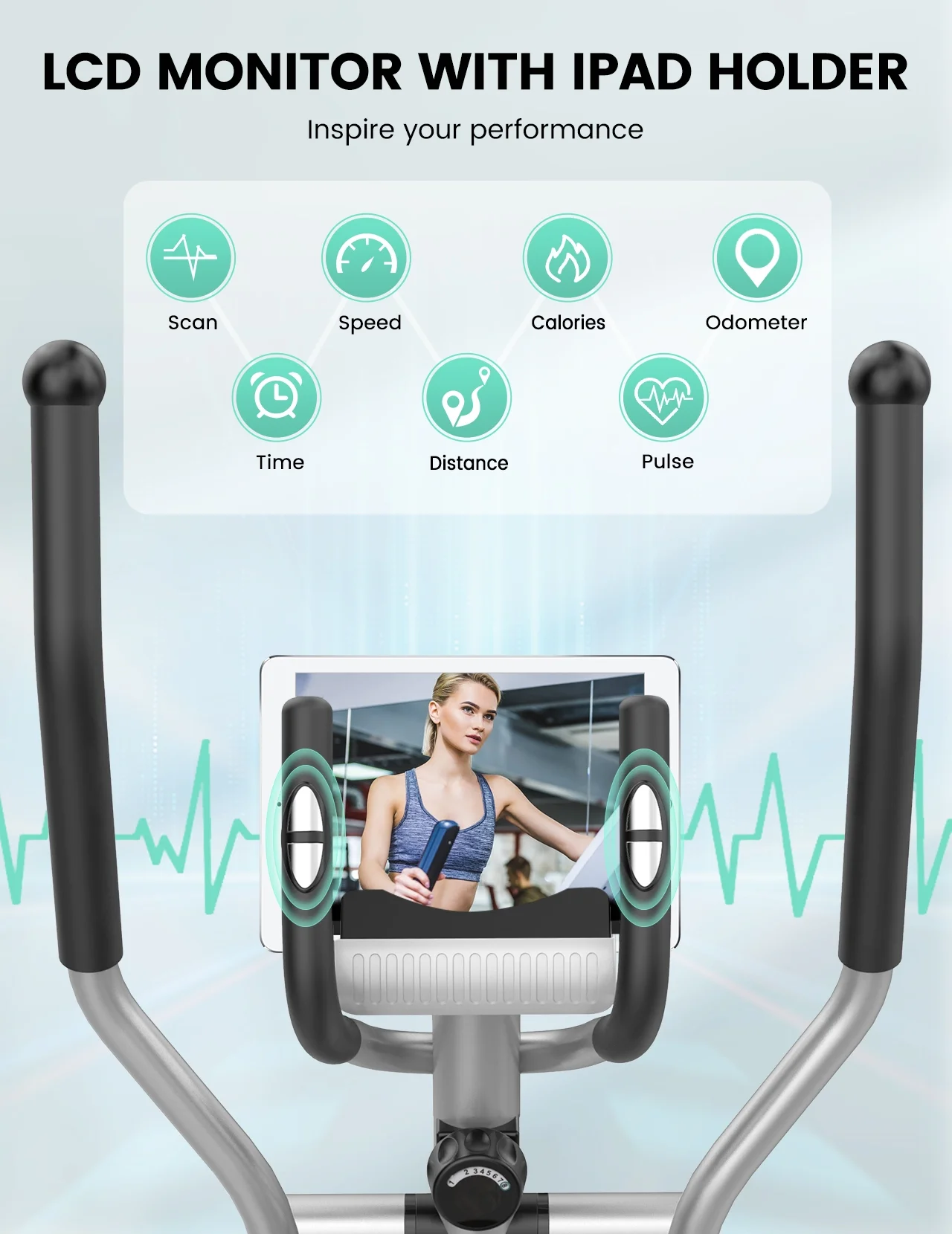 THERUN Ultra Quiet Magnetic Elliptical Trainer Exercise Machine