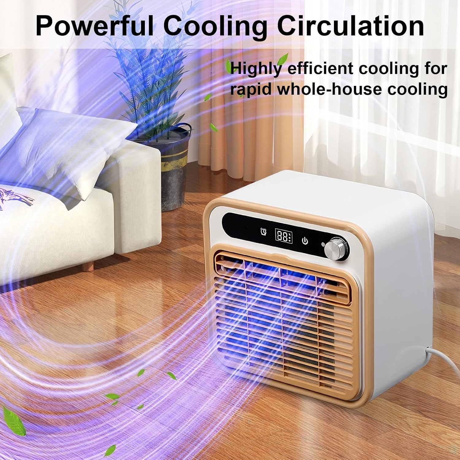 Tragbare Klimaanlage, 5000 BTU Smartes Kühlgerät mit Touch-Steuerung und 12H Timer, ideal für Schlafzimmer, Büro, Wohnmobil, leises Split-Design für Multi-Szenen-Nutzung