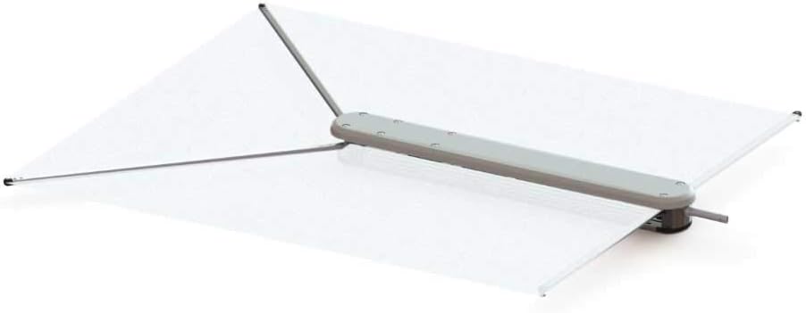 Taco Marine T10-3000-3 Schattenflosse mit weißem Stoff, Tasche und fixiertem Rutenhalter, Weiß