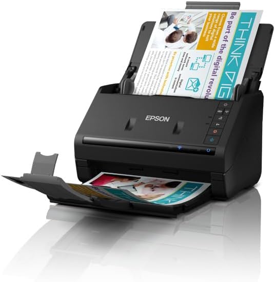 Epson WorkForce ES-580W Scanner, Dokumentenscanner (scannt ohne PC, 35 Seiten bzw. 70 Bildern pro Minute, bis DIN A4, beidseitiger Scan in einem Durchgang, automatische Ausrichtung) One size