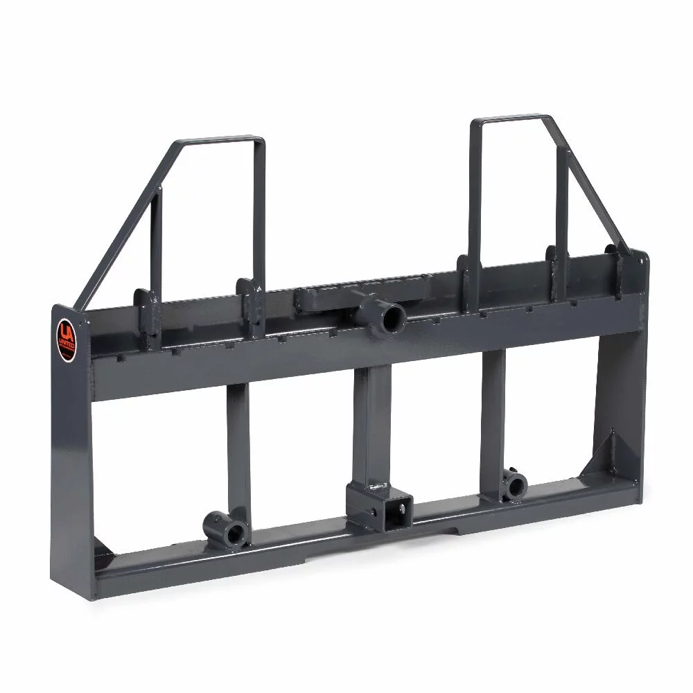 2025 Titan Attachments UA Pallet Fork Frame Grijs met Stap, Capaciteit 4.000 LB, Quick Tach Montage Systeem