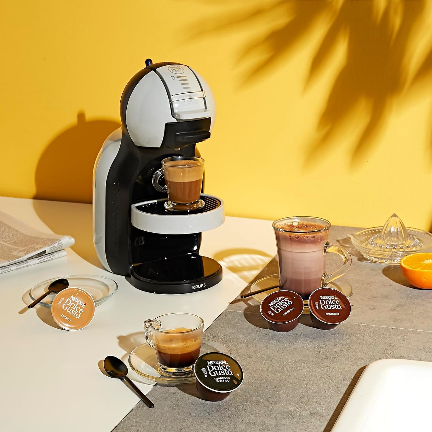 NESCAF DOLCE GUSTO MINI ME by KRUPS arctic-grey/ schwarz automatische Kaffeekapselmaschine