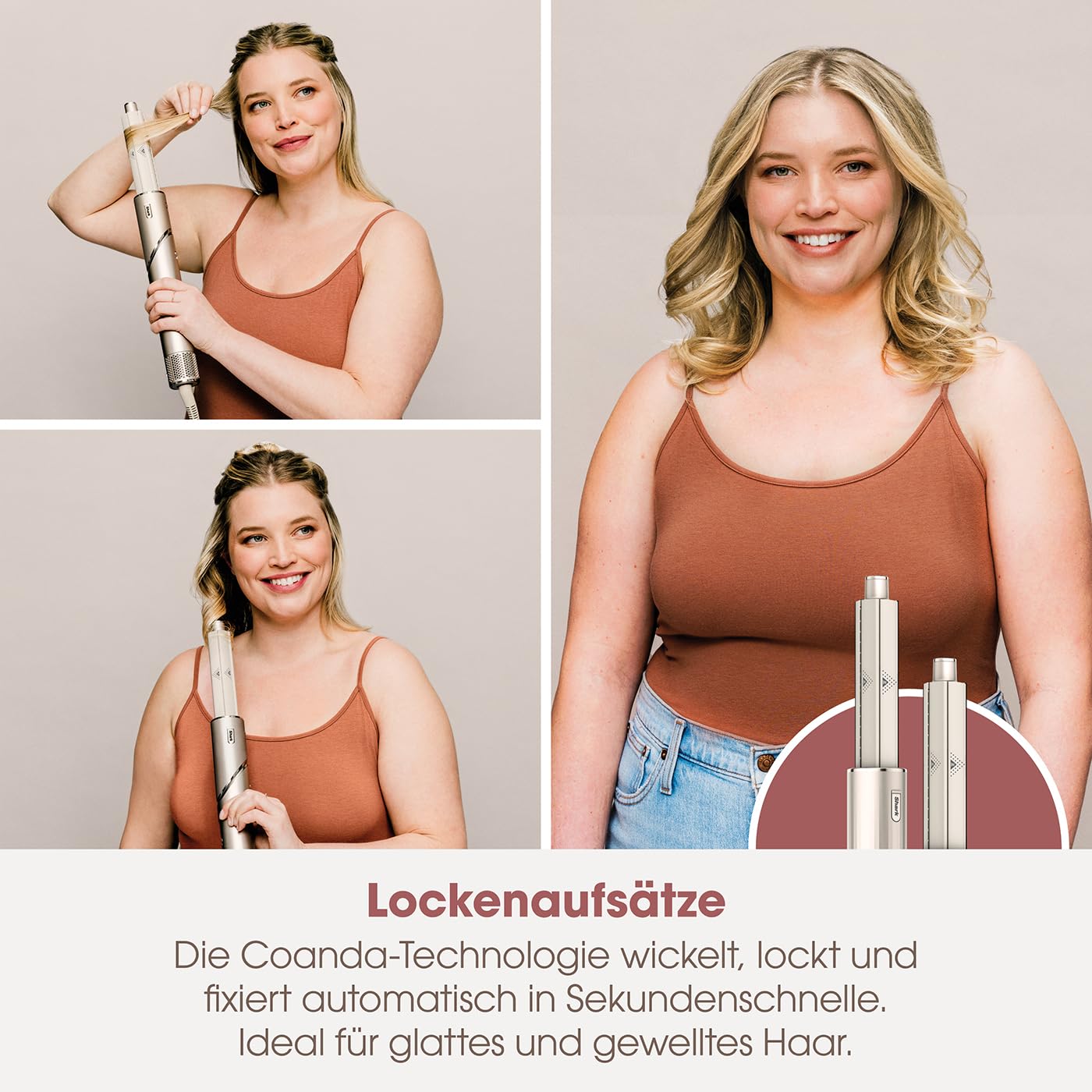 Shark FlexStyle 5-in-1 Luftstyler & Haartrockner, Auto-Wrap-Lockenaufsatz, Paddle-Bürste, Ovalbürste, Konzentrator, Diffusor, Aufbewahrungskoffer, Keine Hitzeschäden, Schwarz/Roségold, HD440EU