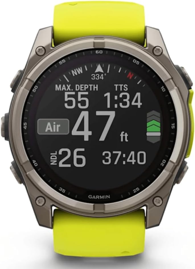 Unisex Fēnix 8 Solar Sapphire GPS Uhr, Graphit-Titanium Titan, 51mm