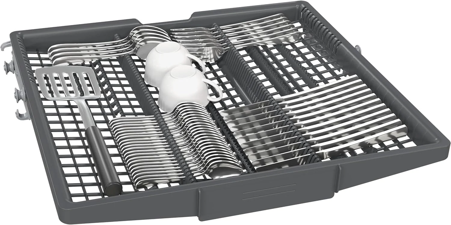 Siemens SN63EX06VE, iQ300 Smarter Geschirrspüler, Vollintegrierte Spülmaschine, 60 cm, Besteckschublade, Extra leise, varioSpeed, Automatische Türöffnung, Dreifach rackMatic, infoLight, intesiveZone