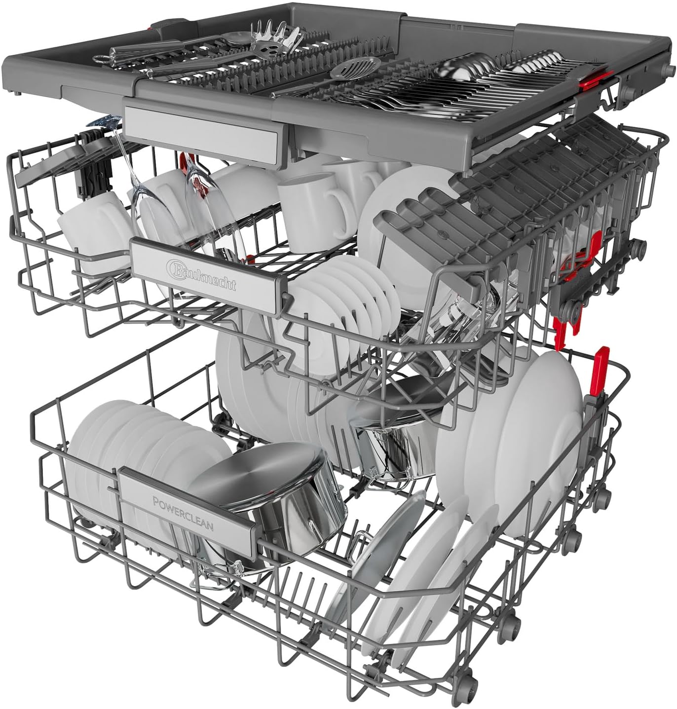 Bauknecht BUO 3O41 PLT X Unterbau-Geschirrspüler 60 cm /14 Maßgedecke /10 Standardprogramme und 1 Sensorprogramm/PowerClean/ActiveDry/Besteckschublade/Vollwasserschutz