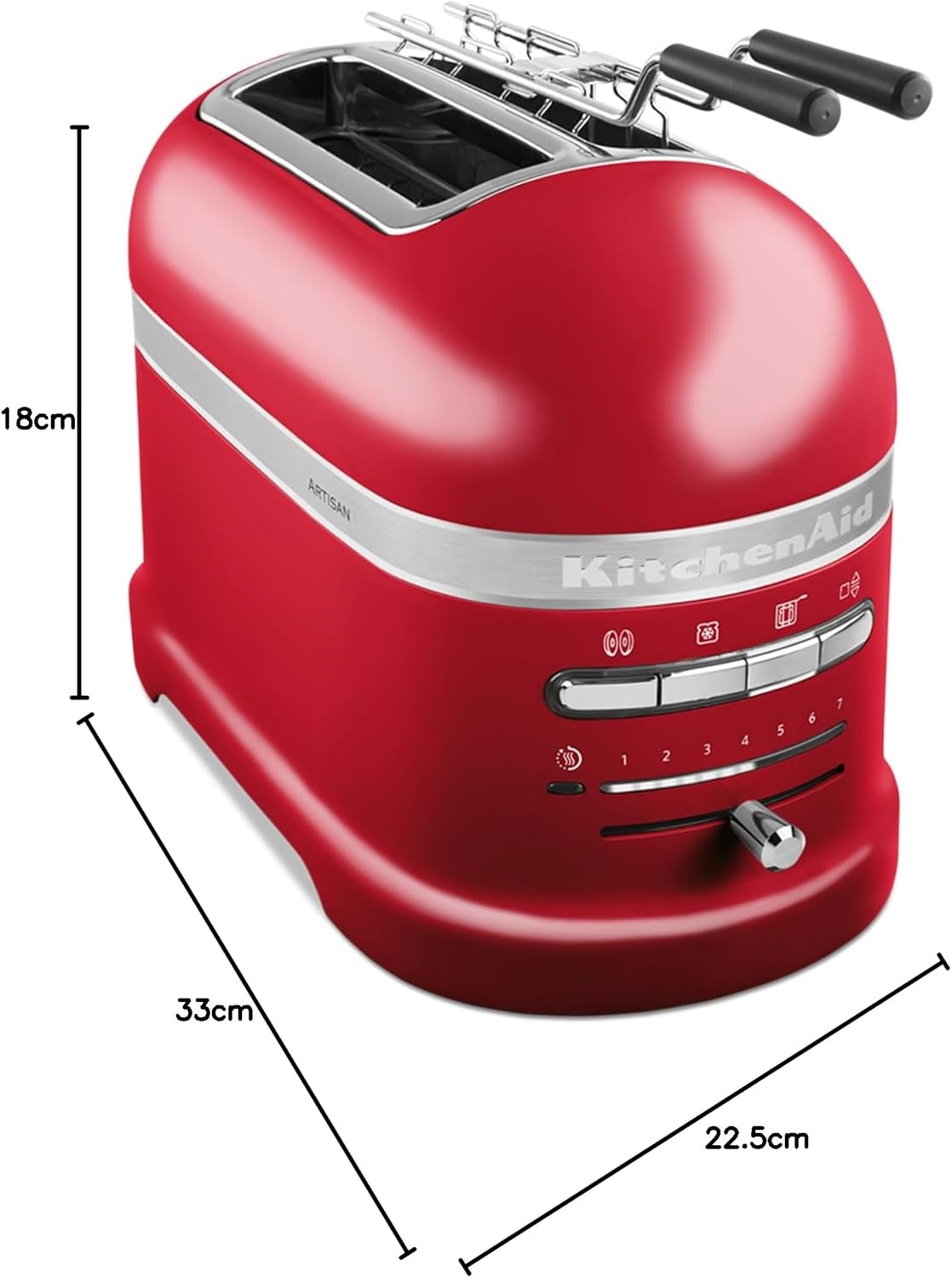 KitchenAid Toaster für 2 Scheiben mit Sandwich-Zange | Artisan | Retro Toast Machine | Verschiedene Funktionen und Bräunungsstufen | Grün