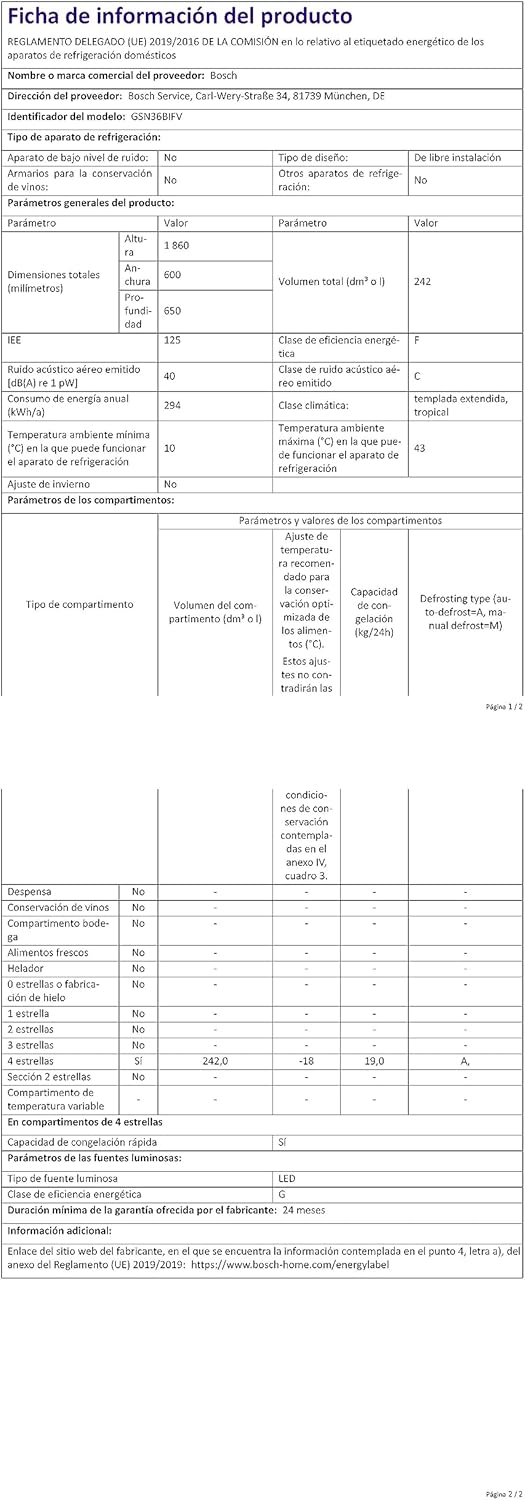 Bosch GIV11ADC0 Serie 6 Einbau-Gefrierschrank, 95 kWh, Jahr, 70 l, LowFrost, FreshSense, 72 x 56