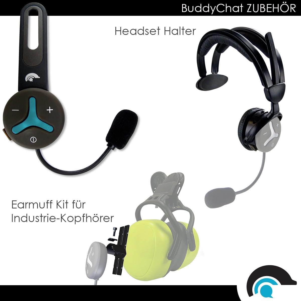 @tec BuddyChat Trio - 3X Bluetooth® Headset-Module für bis zu 3 Personen Gegensprechanlage (Intercom, Freisprechanlage) mit Reichweite bis 1km