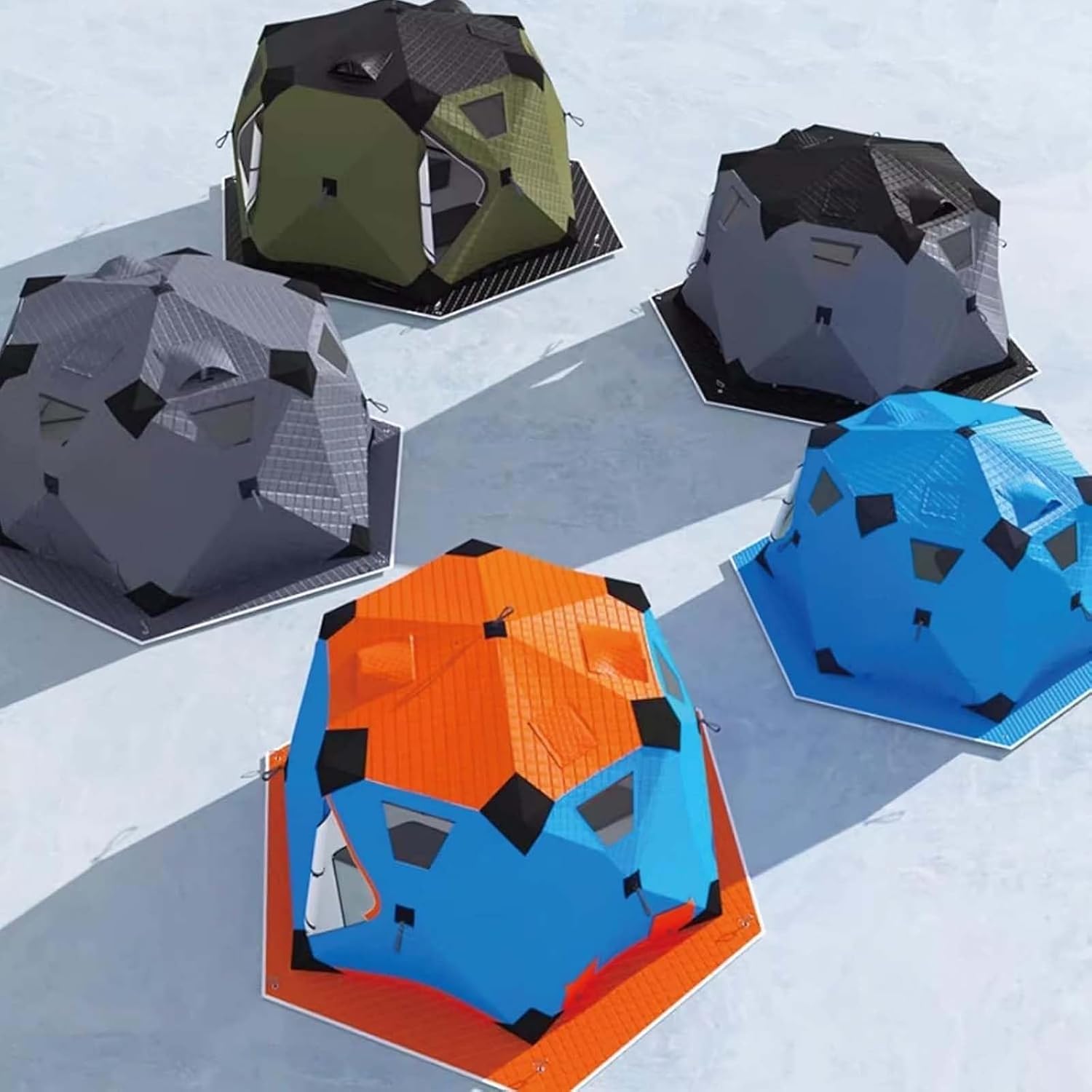 Generisch Tragbares Zelt for Eisangeln, Pop-Up-Aufbau for Eisangelzelt, Pop-Up-Unterstand, for 5 bis 6 Personen, 10,8 x 10,8 Fuß mit Herdheber und Boden, for Winter und Camping.