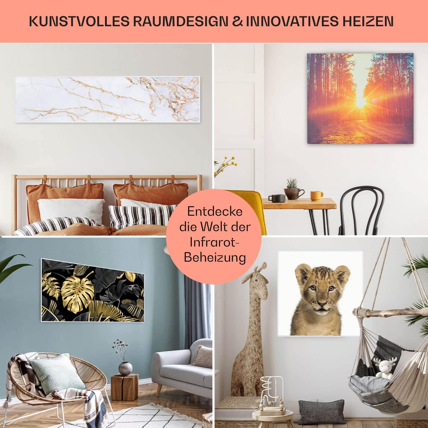 Klarstein Infrarotheizung, Infrarot Flachheizkörper für Bad und Innenraum, Infrarotheizung mit Thermostat, Heater CO2-Frei, Heizung mit Erkennung Offener Fenster, IP24 Infrarot Heizgeräte, 1000 W