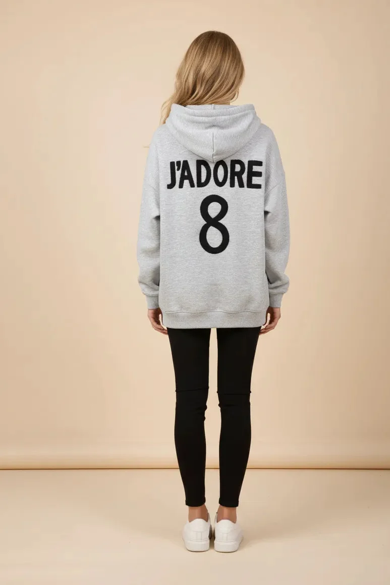 Women's plain grey jadore hoodies