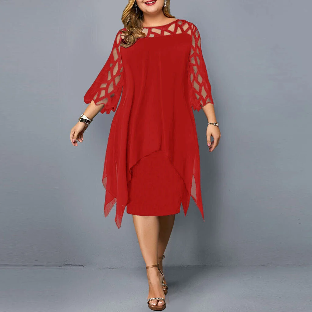 Elegantes Midi-Kleid in ��bergr??e