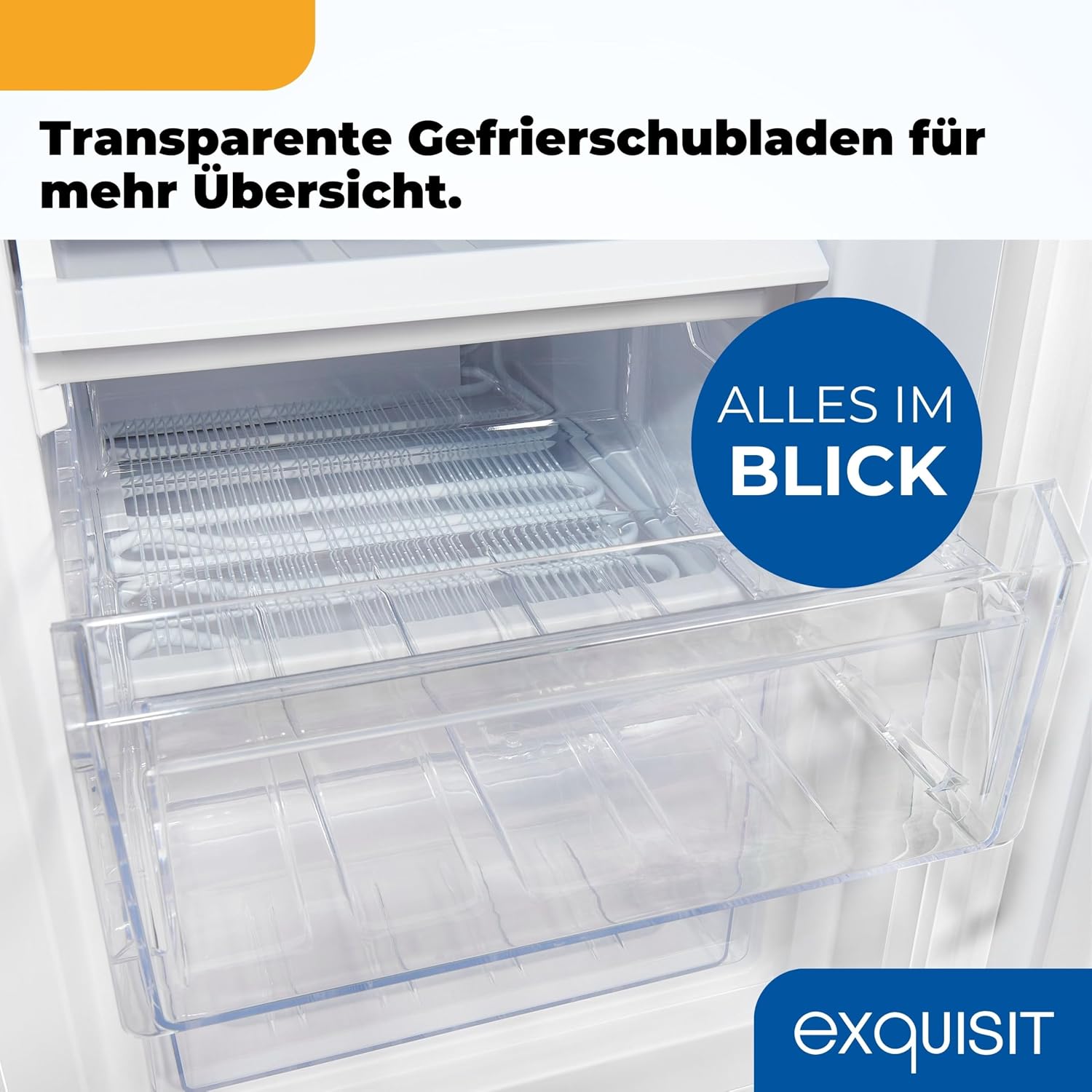 Exquisit Kühl-Gefrierkombination freistehend - Kühlschrank mit Gefrierfach, 173 l, 50 cm breit, 4-Sterne-Gefrierfach, LED, Türalarm, Weiß, KGC5233-60-HE-040D