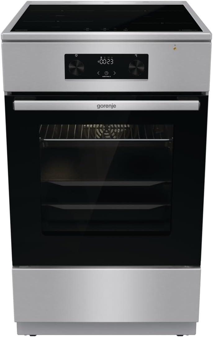 Gorenje GEIT5C61XPG Elektro-Standherd mit Induktion /50cm Breite /70 Liter/Pizza Funktion/FrozenBake/AirFry/MultiAir Technologie/HomeMade Backofenform/AquaClean/FastPreheat/Bigspace/Edelstahl