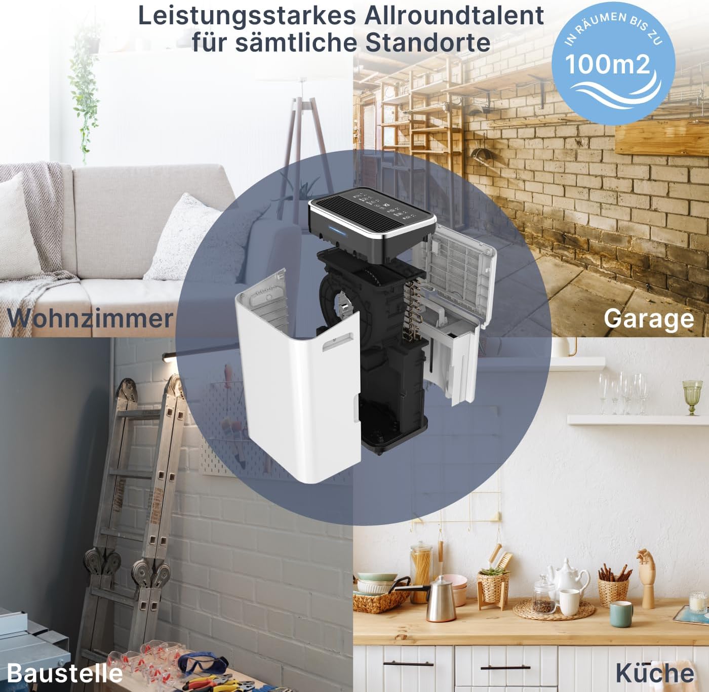 Comedes Demecto 30 eco – Luftentfeuchter Bautrockner (max. 25 Liter / 24h) Geeignet für alle Räume und Keller bis zu 100m² / 230m³
