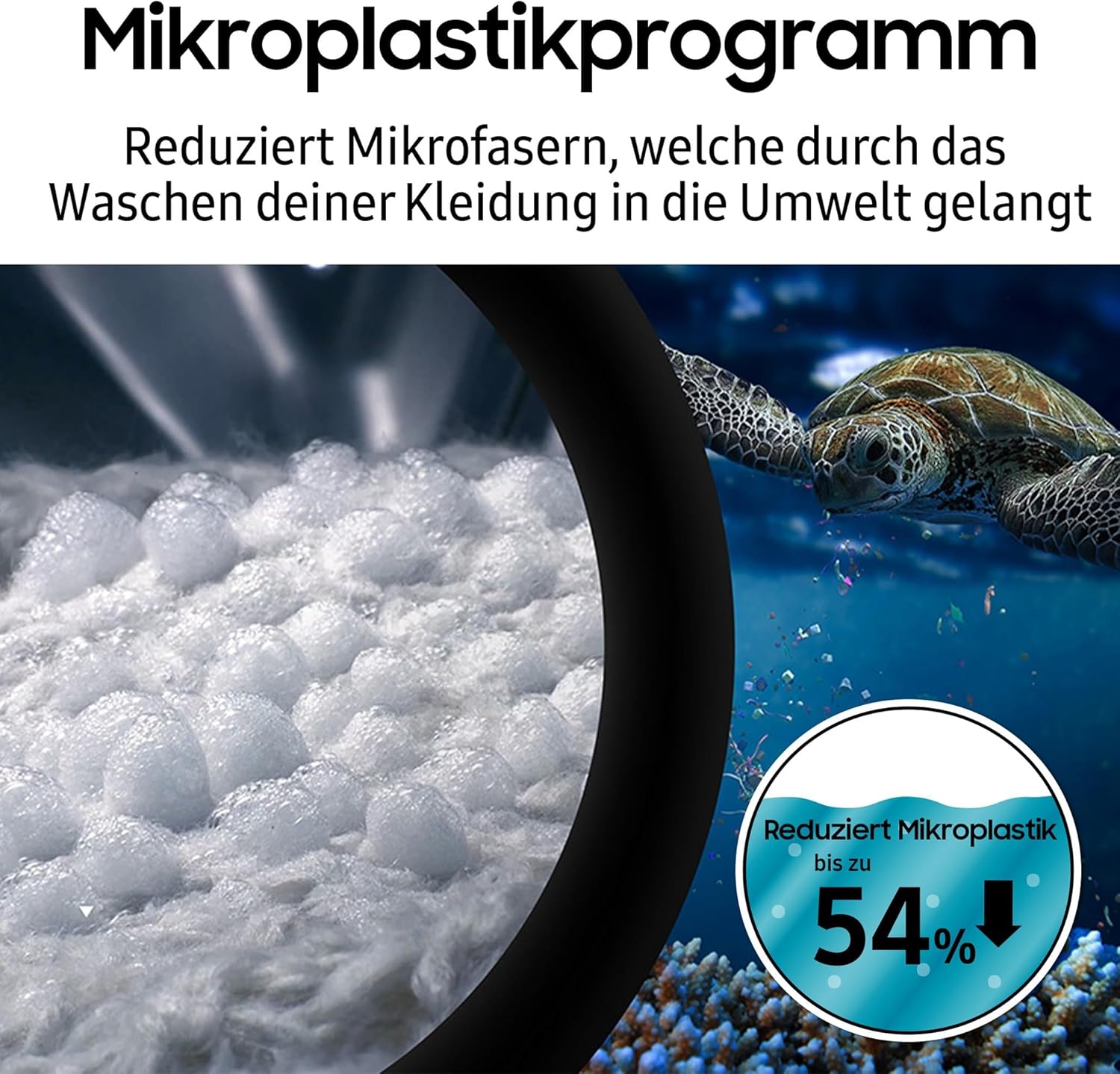 Samsung Waschmaschine, 9 kg, 1.400 U/min, EEK: A, Mikroplastik-Programm, Ecobubble, 14 Programme, WiFi SmartControl, Schwarz, WW90CGC04AABEG