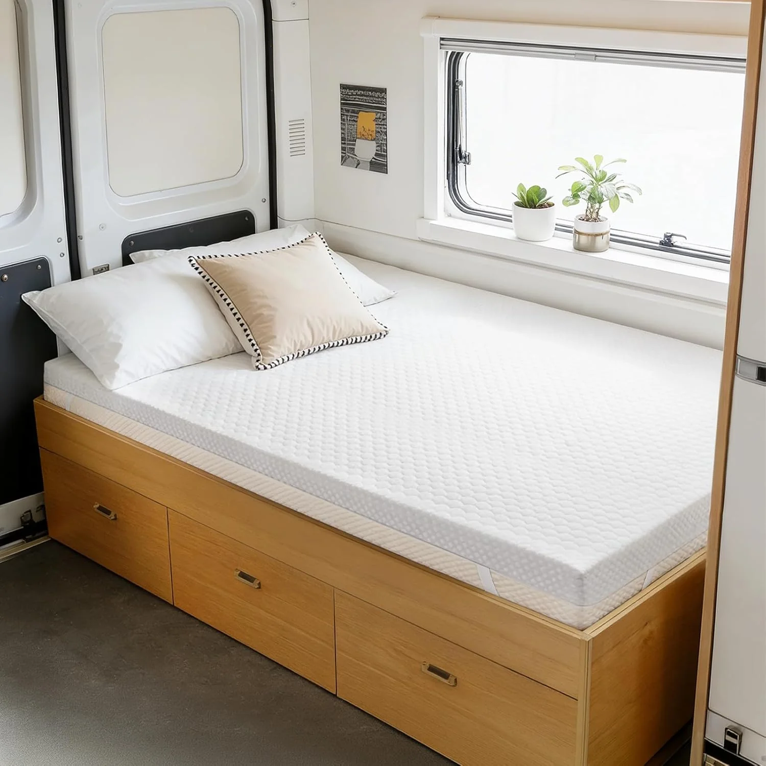 PERLECARE 3 Inch Gel Memory Foam Mattress Topper for Pressure Relief. Premium Soft Cooling Sleep. Non-Slip Design with Removable & Washable Cover. CertiPUR-US Certified - Queen