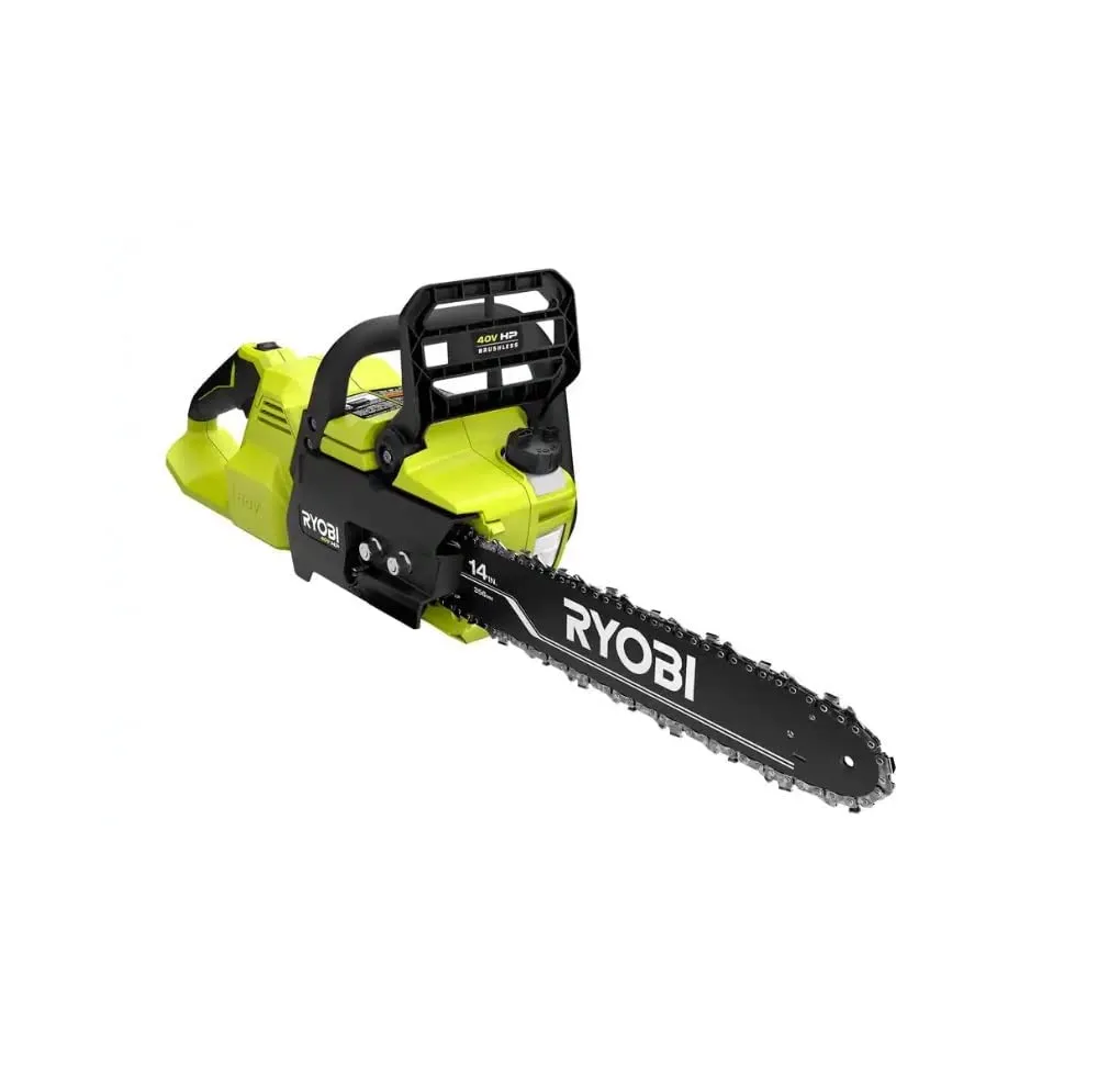 Ryobi 18′′ 40V Cordless Chainsaw Kit with Battery & Charger, Green