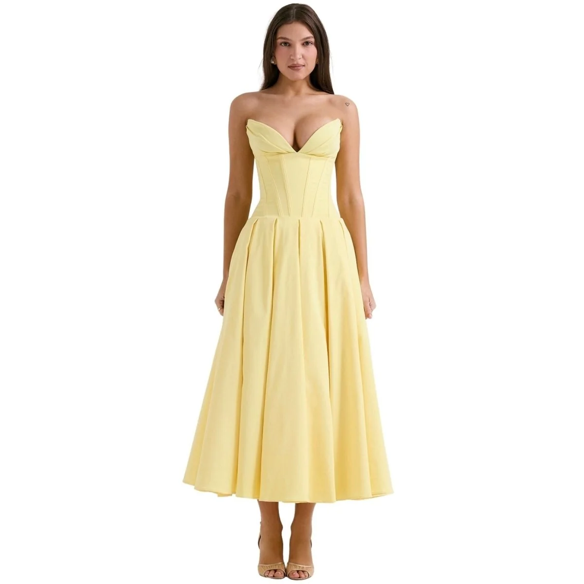 Elegantes Kleid mit skulpturalem Oberteil