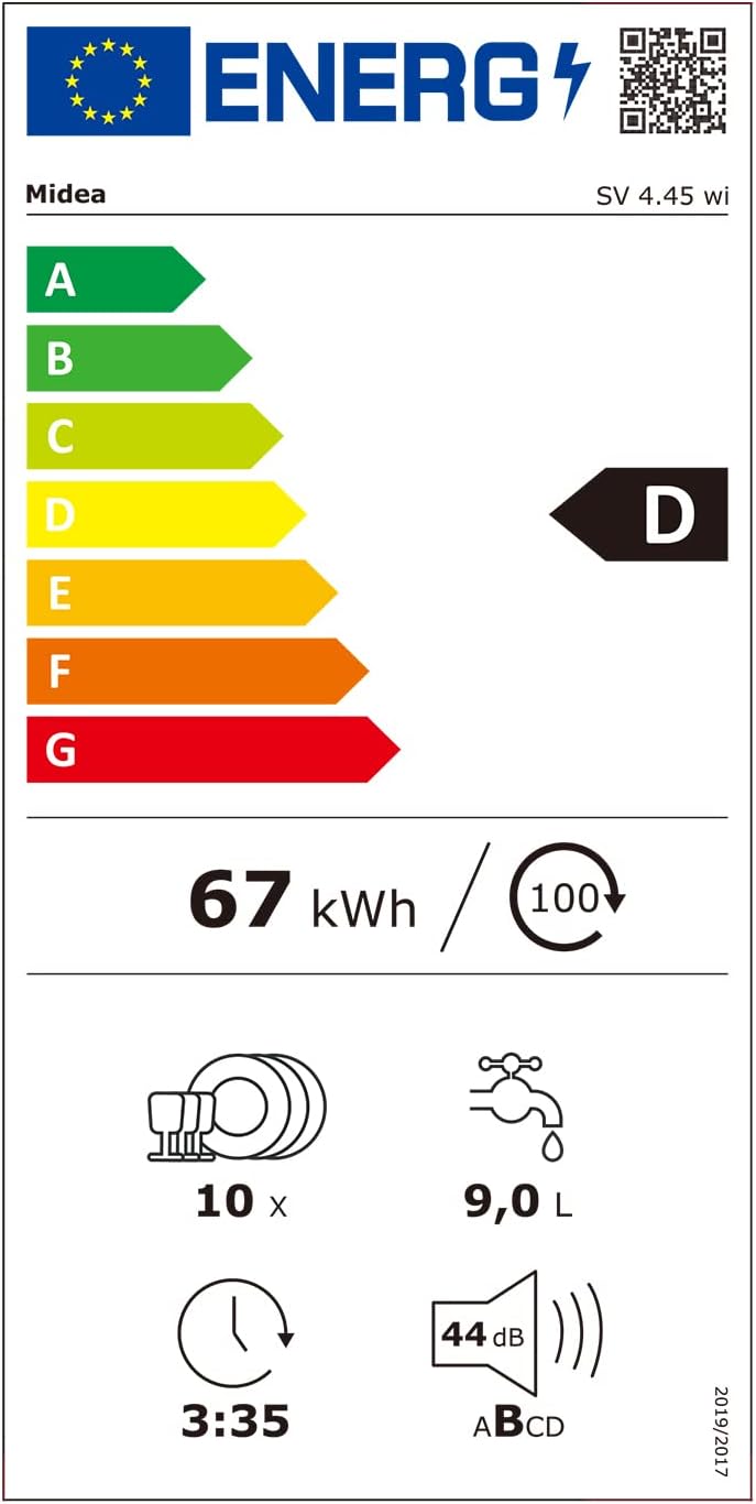 Midea Geschirrspüler Unterbau MDWEU1435XSS-W, 14 Maßgedecke, Spülmaschine 60 cm Teilintegrierbar mit WIFI, Extra Trocknung, 7 Programme, 47dB, 0-24h Startzeitverzögerung, Inox