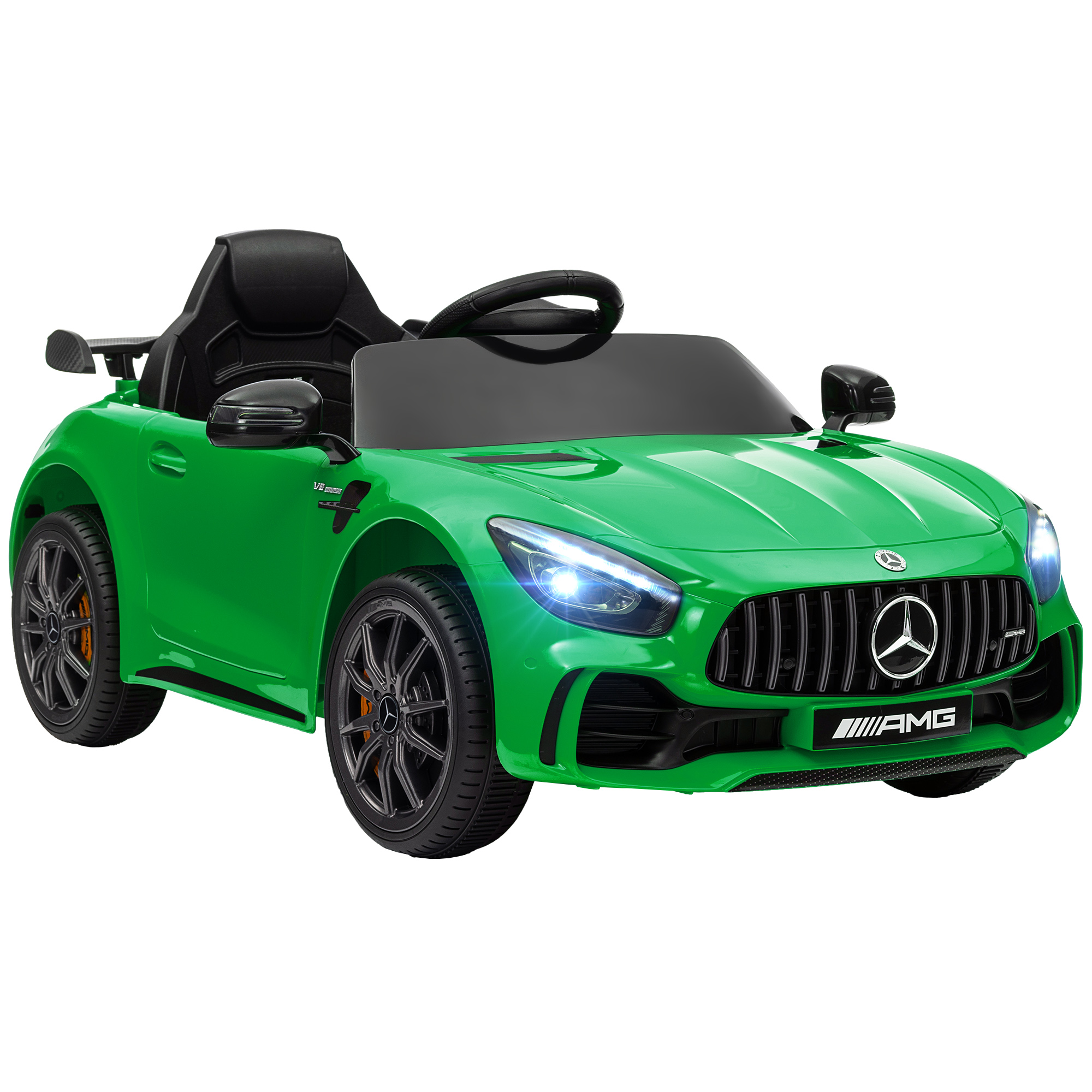 AIYAPLAY Elektrisch Kinderauto, Mercedes, 3-5 km/u, Afstandsbediening, Licht & Muziek, Groen